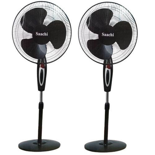 16 Inch Stand Fans With A Powerful Motor Adjustable Height And 3 Blades Buy 1 Get 1 Free-Black