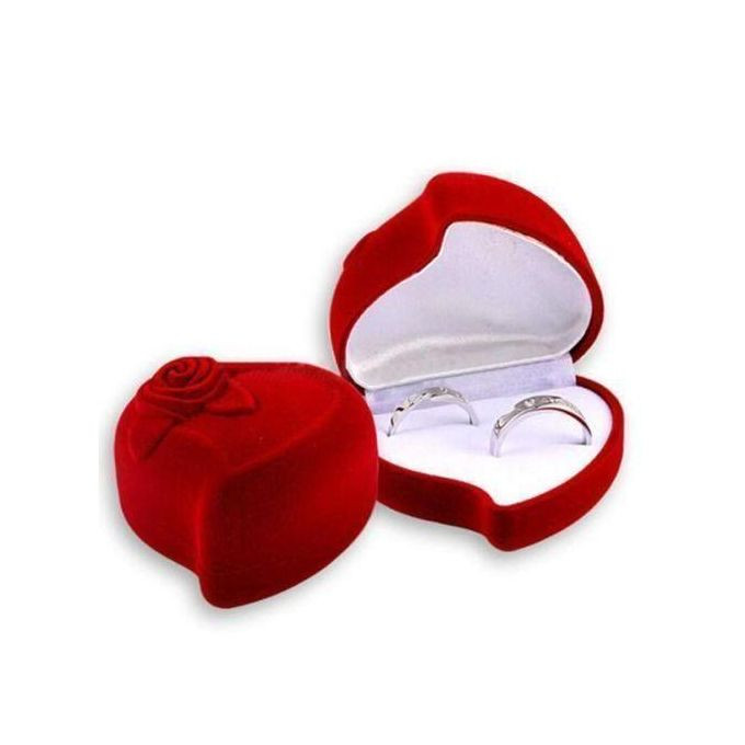 Heart Shaped Engagement Ring Box without the Ring - Red