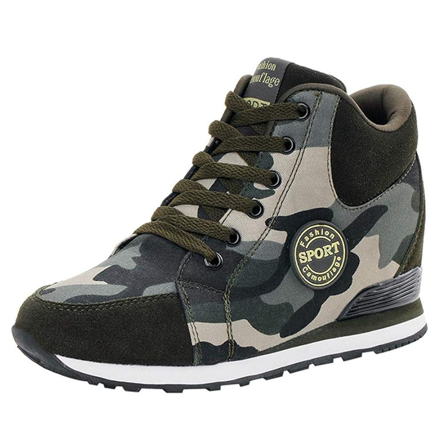 Fashionable Camouflage Ladies High Top Sneakers - Army Green