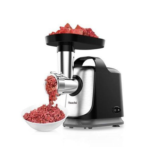 Meat Grinder With Very Sharp Stainless Steel Blades And Reverse Function-Silver/Black