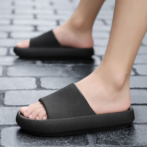 Unisex large Size Home And Outdoor Dual-Use Slippers-Black
