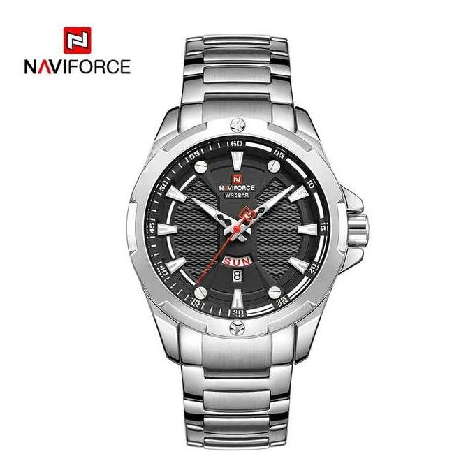 Analog Dated Classy Trendy Men's Watch - Silver Black