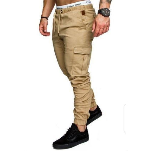 Men's Khaki Track Pants - Brown
