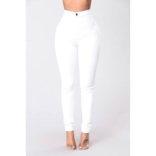High Waist Jean Trouser - White