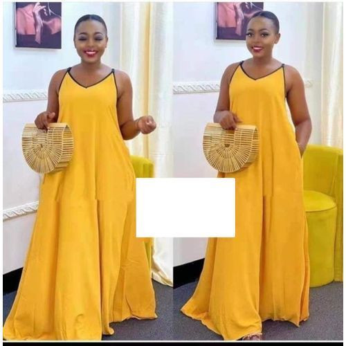 Women's Armless Free Round Dress - Yellow