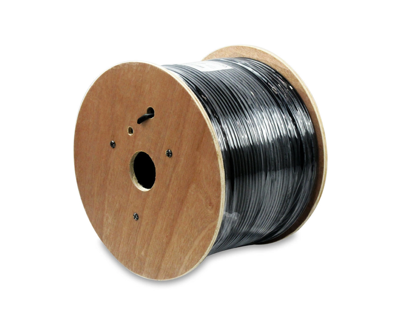 Cat6 Shielded FTP 1000ft Solid Outdoor Network Cable -Black