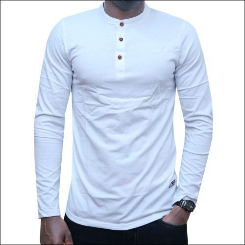 Men's Long Sleeved Casual T-shirt - White