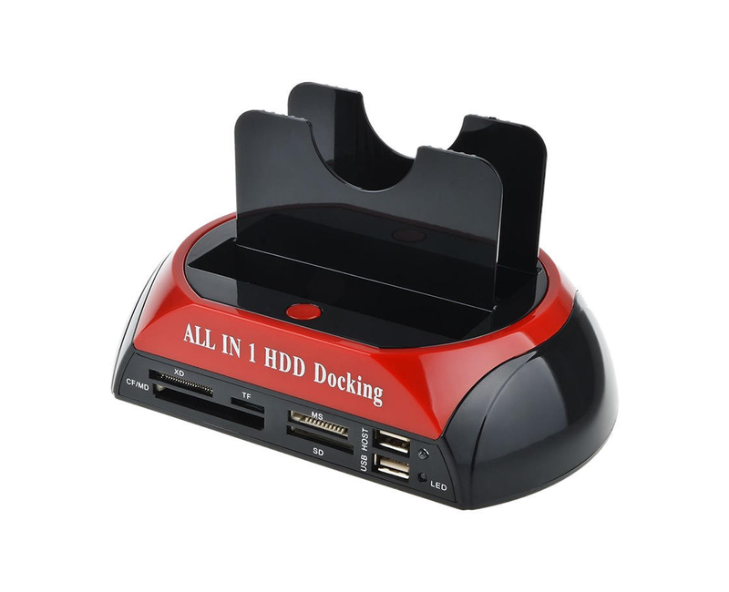 All In 1 HDD Docking Base USB 3.0 Hard Drive Card-Red