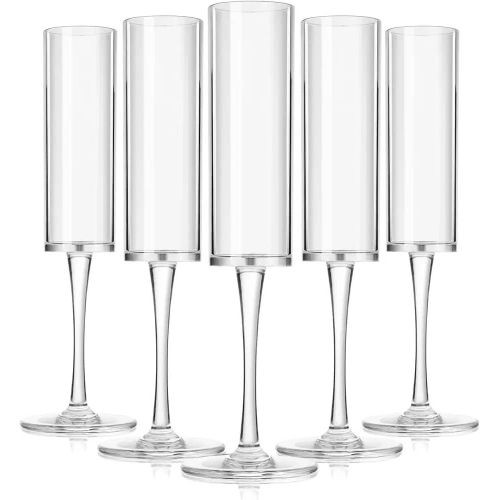 6 Pieces Elegant Wine Glasses Champagne Glasses With A Long Stem - Clear