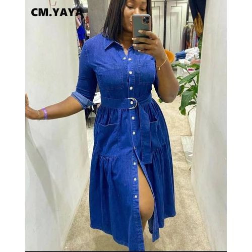 Women Elegant Dress-Blue