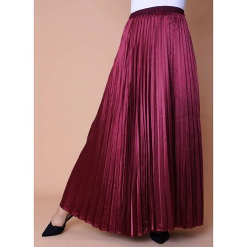 Fancy Long Skirt - Maroon -Red