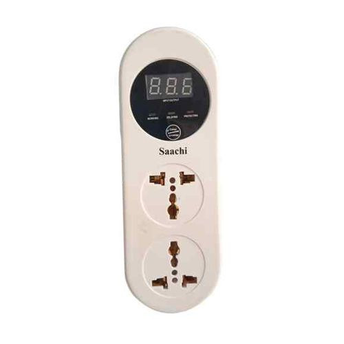 Automatic Surge Protector With Display Of Input And Output Voltage-White