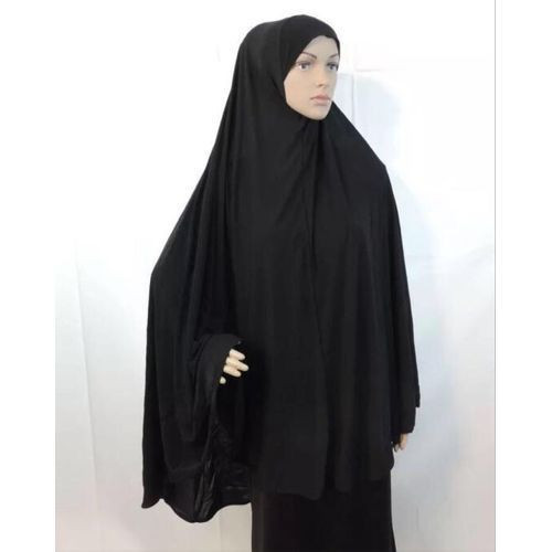 Muslim Pray Hijab Pull On Headscarf -Black
