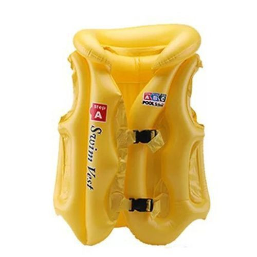 Pvc Children's Inflatable Swimsuit Abc Children's Life Jacket Buoyancy Vest Yellow