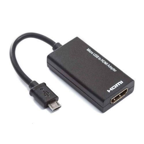 Micro USB To HDMI 1080P HD Audio Video Cable HDTV Converter Adapter - Black