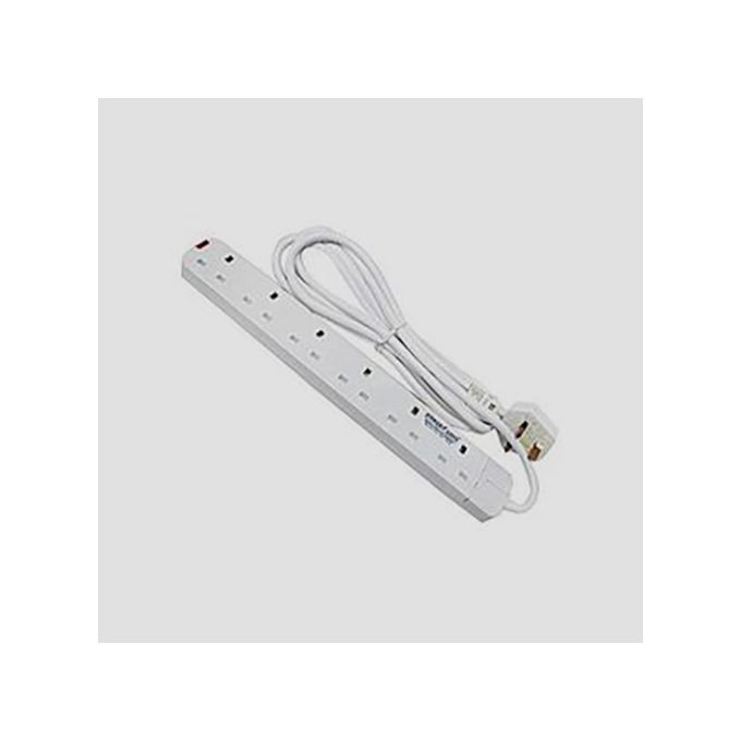 Power King Extension Cable 6 Way - White