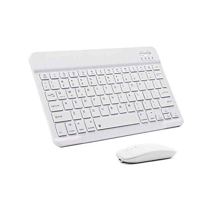 Wireless Bluetooth Keyboard And Mouse Set Rechargeable - White