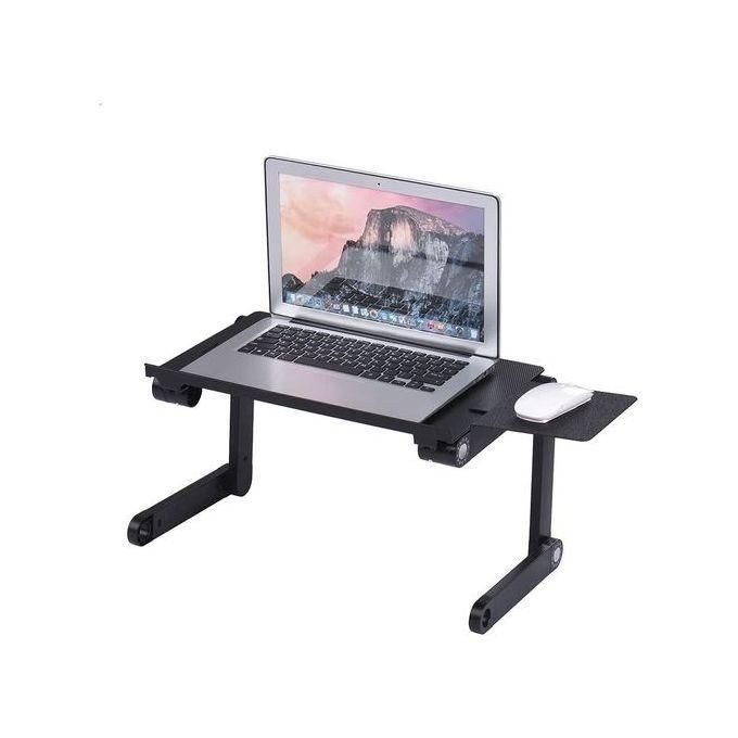 Universal Foldable Laptop Table Stand Adjustable with Mouse Pad,Cooling Fan - Blackla