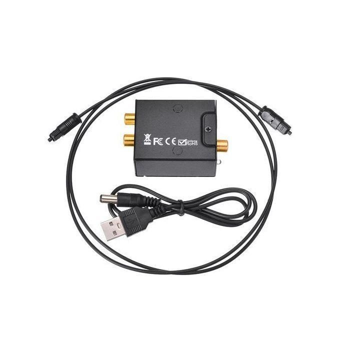 Digital to Analog Audio Converter Optical Fiber - Black