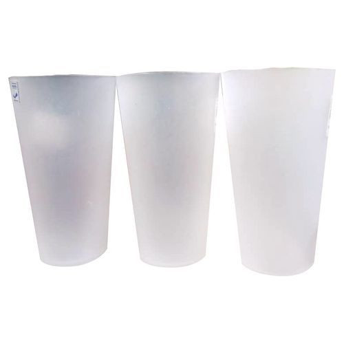 3 Pieces Melamine Clear Tumblers-White