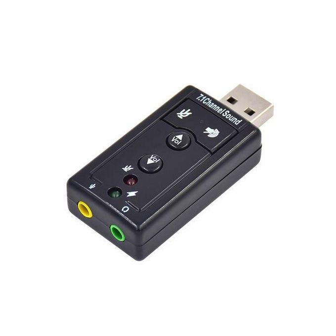 USB External Stereo Sound Adapter USB 7.1 Channel Sound, Black