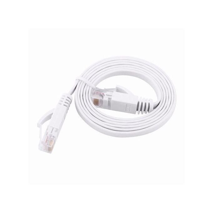Ethernet Cable High Speed CAT Flat Ethernet Network LAN Cable For Home Office - White