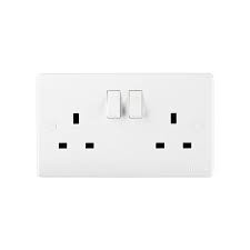 SR 13A 2G Switch Socket White COMPLETE SR 5213-WH-TTSB