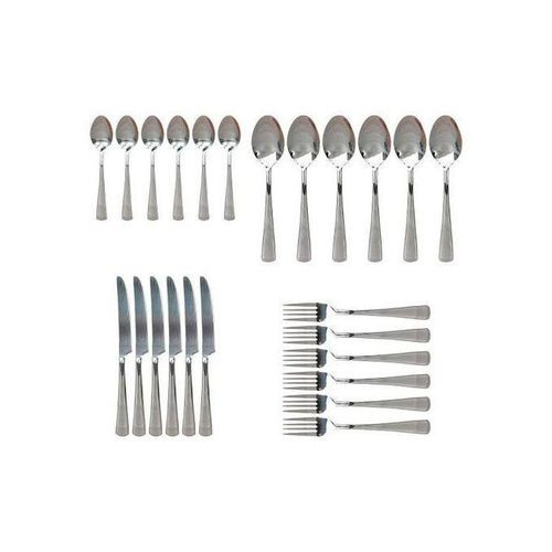 24Pcs Cutlery Set For Dining - Silver