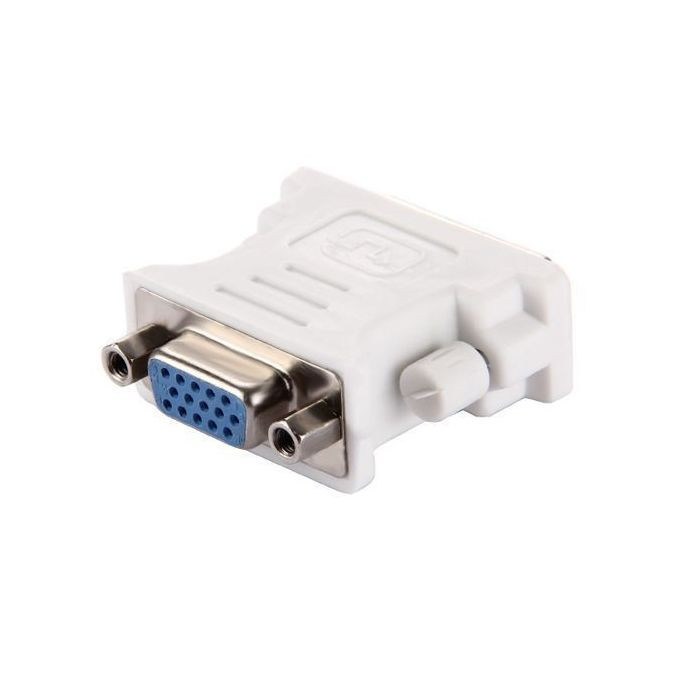 Dvi 25 Pin Male to Vga 15  Pin Female Adapter -White