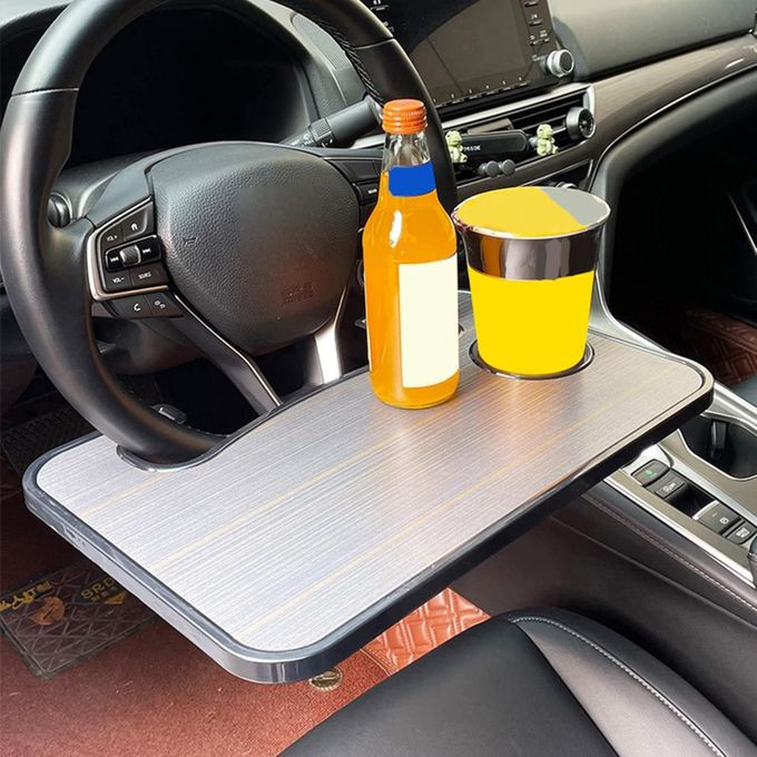 Portable Steering Wheel Dining Table Car Notebook Travel Laptop Computer Desk Eat Work Drink Food Coffee Goods Tray Board Dining Table Holder for Car,Steering Wheel Desk Car Food Eating Tray Gift Set- Multicolor