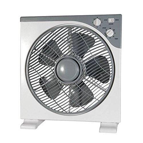 Electric Rotating Box Fan Slimline With Rotating Louvre To Creat Oscillating Effect 3 Blades Class A Energy Efficiency 3 Adjust Speed- Multicolor