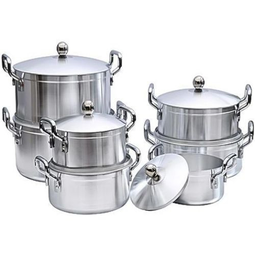 Heavy Duty Pure Original Aluminium Saucepans With Lids And Handles