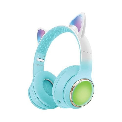GL-400 Kids Wireless Head Phone Bluetooth Gaming Gamer Foldable Cat Headphones with LED Light Up,Wireless Earphone for Children Compatible Smartphone Laptop PC For nline Distant Learning