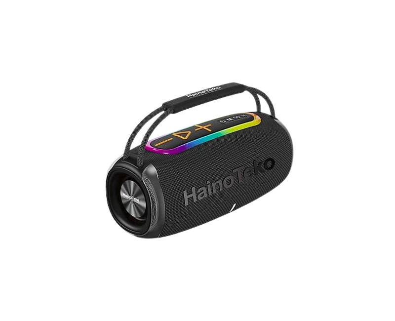 S84 Portable Bluetooth Wireless Speaker with Power Bank Function with Carrying Strap Supports FM Radio and with USB and Memory Card Slot Elegant-Multicolor HAINOTEKO