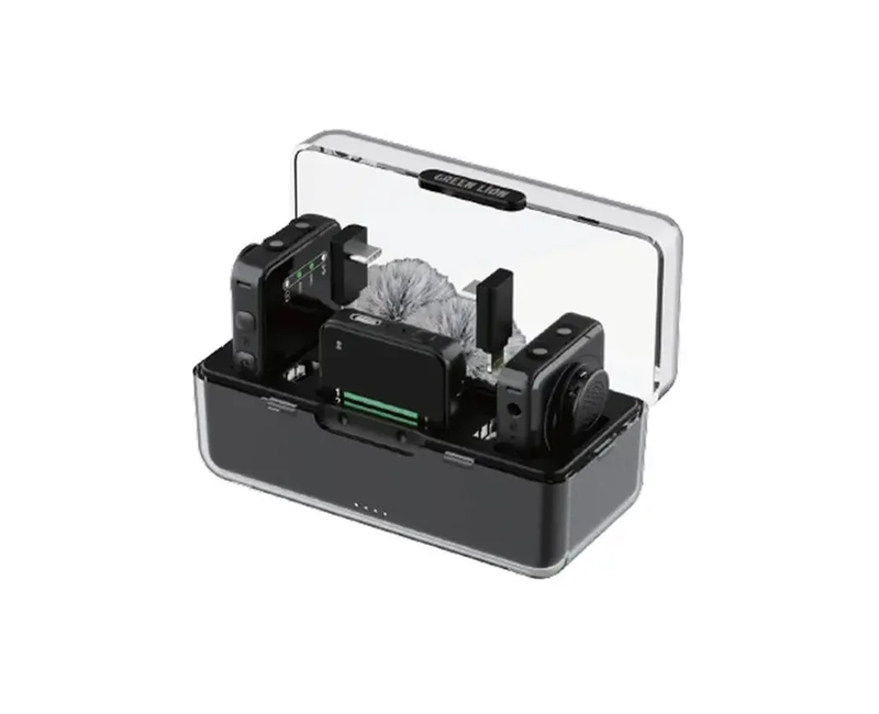 GLM-Professional Wireless Microphone 300mAh -Black Green Lion