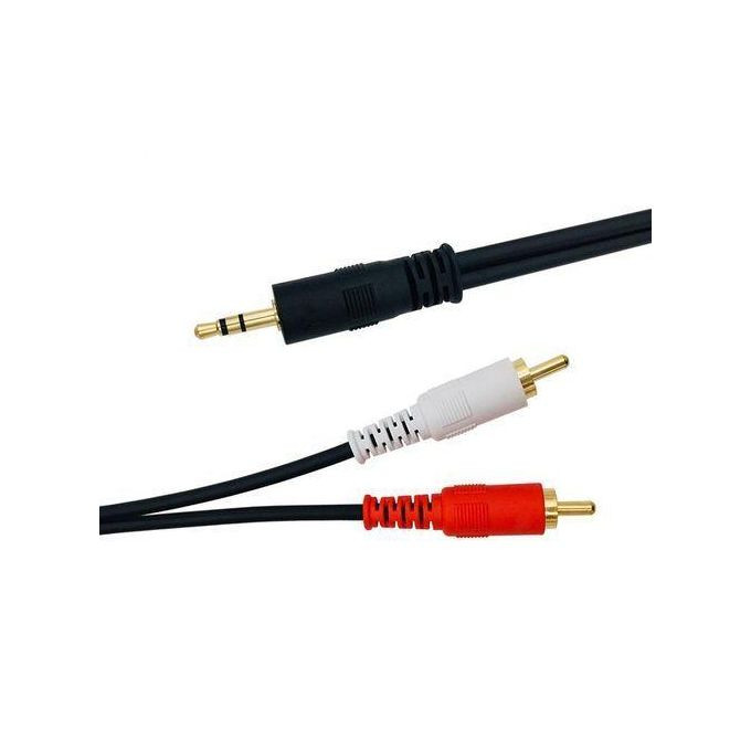 3.5mm Jack Male To RCA Stereo Audio Cable Pin To Banana  Way Audio cable- Black