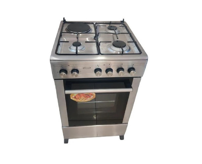 VENUS Cooker 50 cms Stainless Steel Work top, 3 Gas Burners 1 Electric Plate Electric Oven - VC5531