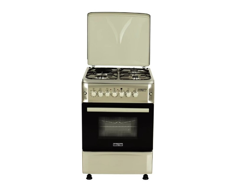Solstar Standing Cooker,60x60, 2 Gas, 2Hot Plate,Electric Oven, Rotesserie, Grill, Silver Colour SO622DERATINBSS