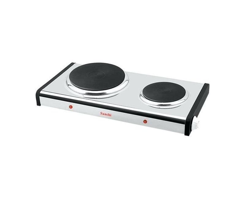 Quality Saachi Hotplate With Two Burners-Silver