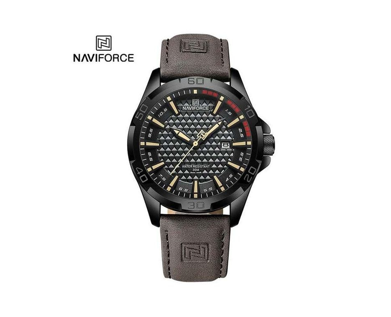 Leather Strapped Dated Classy Trendy Men's Watch - Brown