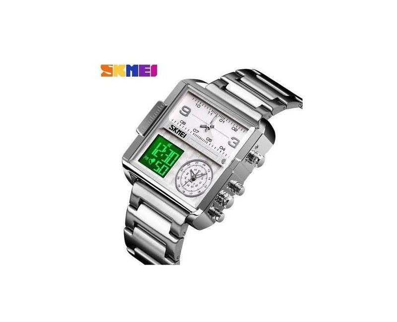 Stainless Luxury Dual Designer Watch - Silver