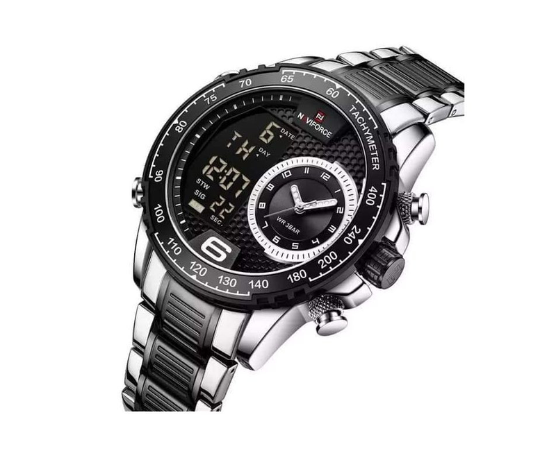 Stainless steel Waterproof Men's Office Designer Watch - Silver, Black