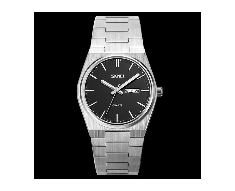 Analog Stainless steel Dated Watch - Silver, Black
