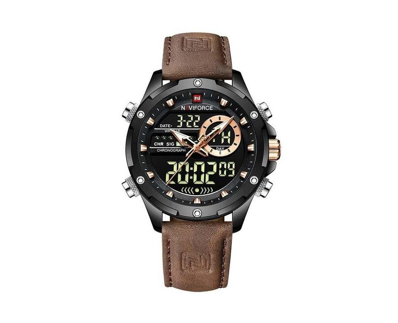 Fashion Trendy Men's Office And Casual Watch - Brown Black
