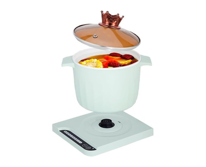 Electric Hot Pot Of 1.5 Liters For Fast Cooking Rice And Other Foods-Multicolours