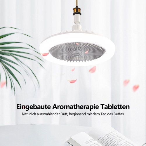 LED Ceiling Fan with Lights, Remote Control Ceiling Fan, Lighting Fan - White/Grey