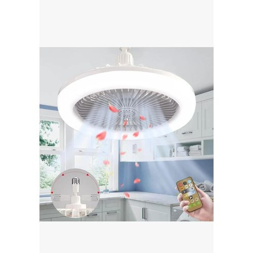 Fan Lamp Ceiling Fan With Lighting 30W, Ceiling Fan With Light, Lamp with Fan, Ceiling Fan with Remote Control, Ceiling Fan With Lighting - Grey/White