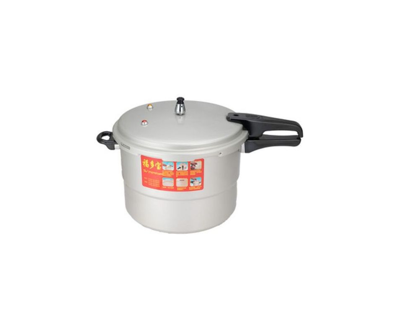 24CM 7L Aluminum Pressure Cooker With Steamer - Silver