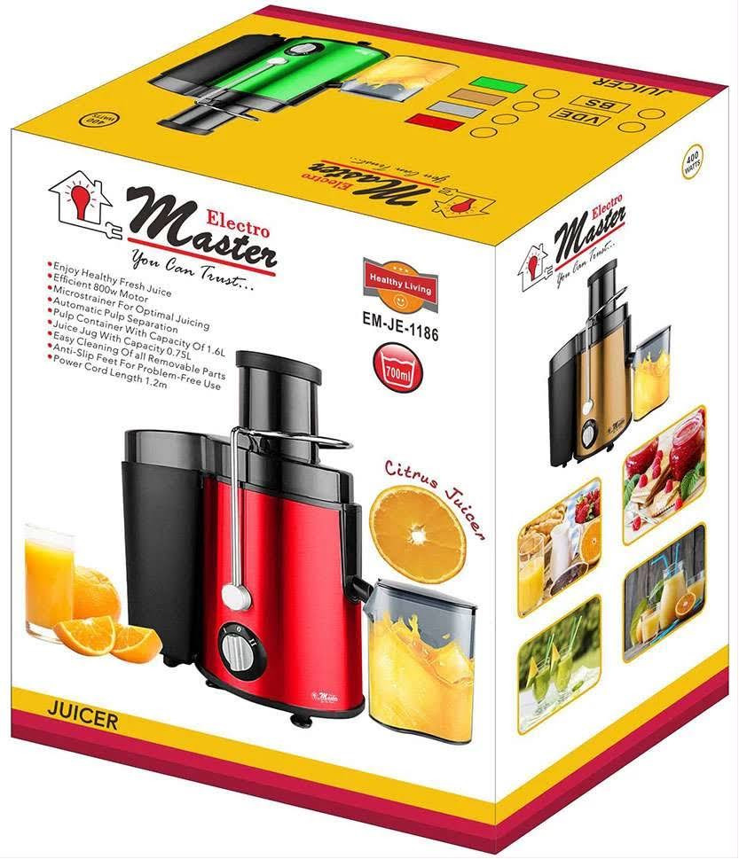 Electro Master EM-JE-1186 Power Juicer – White