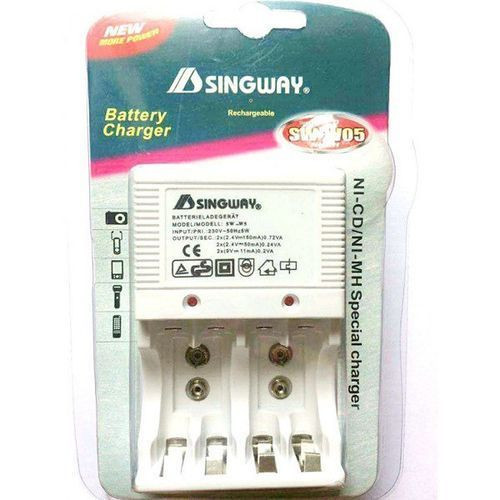 Battery Charger Size AA,AAA and 9V - White